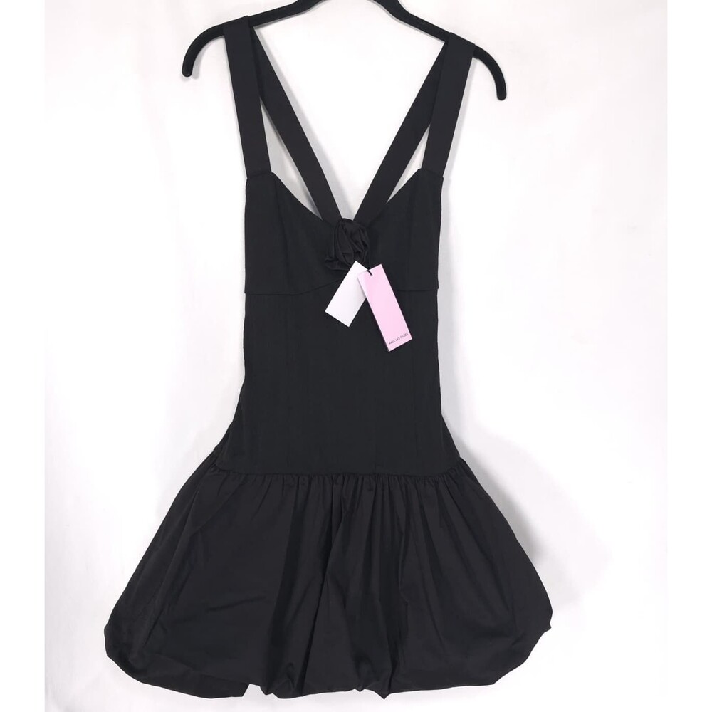 ANTHROPOLOGIE AVEC LES FILLES Womens New Black Mini Dress 8 Bubble Hem Rosette
